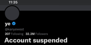 Kanye West Ye Twitter Account Suspended 12-1-22